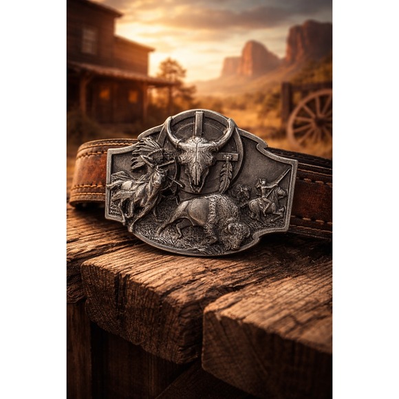 Siskiyou Other - Vintage Siskiyou Belt Buckle Western Buffalo Eagle Native Spirit Made USA